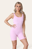 Chocolate Ribbed Yoga Sports Sleeveless Bodycon Bump RuchedÂ Playsuit For Women S/M - Dropwear