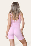 Black Ribbed Yoga Sports Sleeveless Bodycon Bump RuchedÂ Playsuit For Women S/M - Dropwear