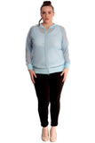 Black Mesh Bomber Jacket Ladies Net Plain Top For Women 18 - Dropwear