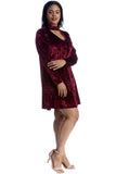 Royal Blue Plus Size Plain Velvet Swing Top For Women 20 - Dropwear