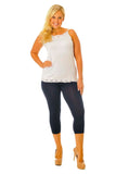 Grey Plus Size 3/4 Length Cropped Leggings For Women 24-26 - Dropwear