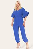 Ruffle Sleeves Frill Tie Jumpsuit For Women  - Dropwear