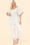 Hot Pink Ruffle Sleeves Frill Tie Jumpsuit For Women ONESIZE UK FIT (UP TO 16) - Dropwear