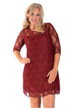 Lace Lined 3/4 Knee Length Dress For Women  - Dropwear
