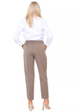 Blue Half Elasticated Pocket Trouser - Blue, Taupe, White For Women 10 - Dropwear