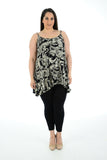 Mocha Abstract Animal Paisley Print Vest Top For Women 12-14 - Dropwear
