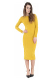 Dark Brown Plus Size Bodycon Stretch Plain Midi Dress For Women 20-22 - Dropwear