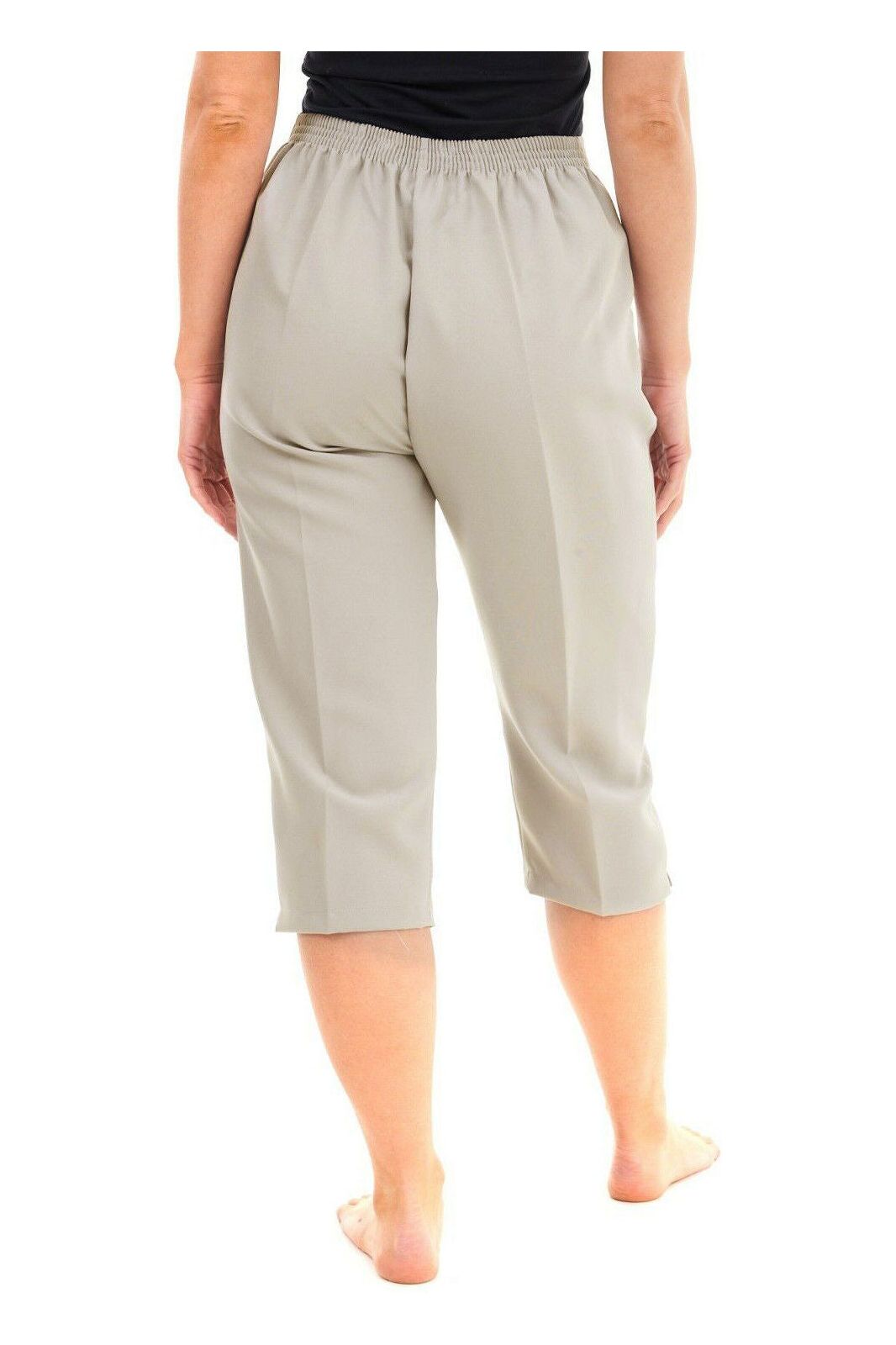 Light Blue Ladies 3/4 Elasticated Trouser Shorts For Women 20 - Dropwear