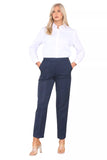 Blue Half Elasticated Pocket Trouser - Blue, Taupe, White For Women 14 - Dropwear