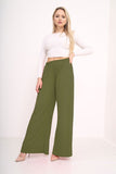 Mocha Wide Leg Flared Plain Palazzo Trouser For Women 8-10 - Dropwear