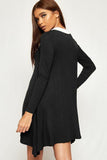 Purple Plain Collar Flared Ladies Swing Dress For Women 8-10 - Dropwear