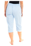 Light Blue Ladies 3/4 Elasticated Trouser Shorts For Women 24 - Dropwear