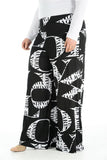 Letters Plus Size Letters Print Palazzo Trouser For Women 20-22 - Dropwear