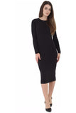 Dark Brown Plus Size Bodycon Stretch Plain Midi Dress For Women 24-26 - Dropwear