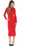 Dark Grey Plus Size Bodycon Stretch Plain Midi Dress For Women 24-26 - Dropwear