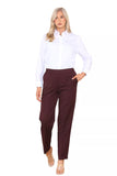 Wine Half Elasticated Pocket Trouser - Wine Color For Women 8 - Dropwear