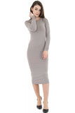 Bodycon Stretch Plain Midi Dress For Women  - Dropwear