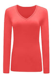 Royal Blue Plus Size Long Sleeve V Neck Top For Women 20-22 - Dropwear