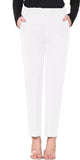 Blue Half Elasticated Pocket Trouser - Blue, Taupe, White For Women 12 - Dropwear