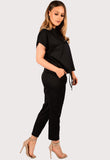Silver Boxy Short Sleeved Round Neck Two Piece Loungewear Tracksuit For Women 20-22 - Dropwear