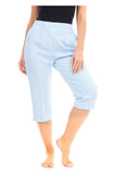 Black Ladies 3/4 Elasticated Trouser Shorts For Women 14 - Dropwear