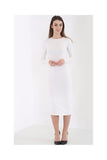 Bodycon Stretch Plain Midi Dress For Women  - Dropwear