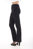 Black Plus Size Bootleg Ribbed Trouser For Women 16 - Dropwear