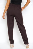 Brown Half Elasticated Pocket Trouser - Brown, Grey, Light Blue For Women 10 - Dropwear