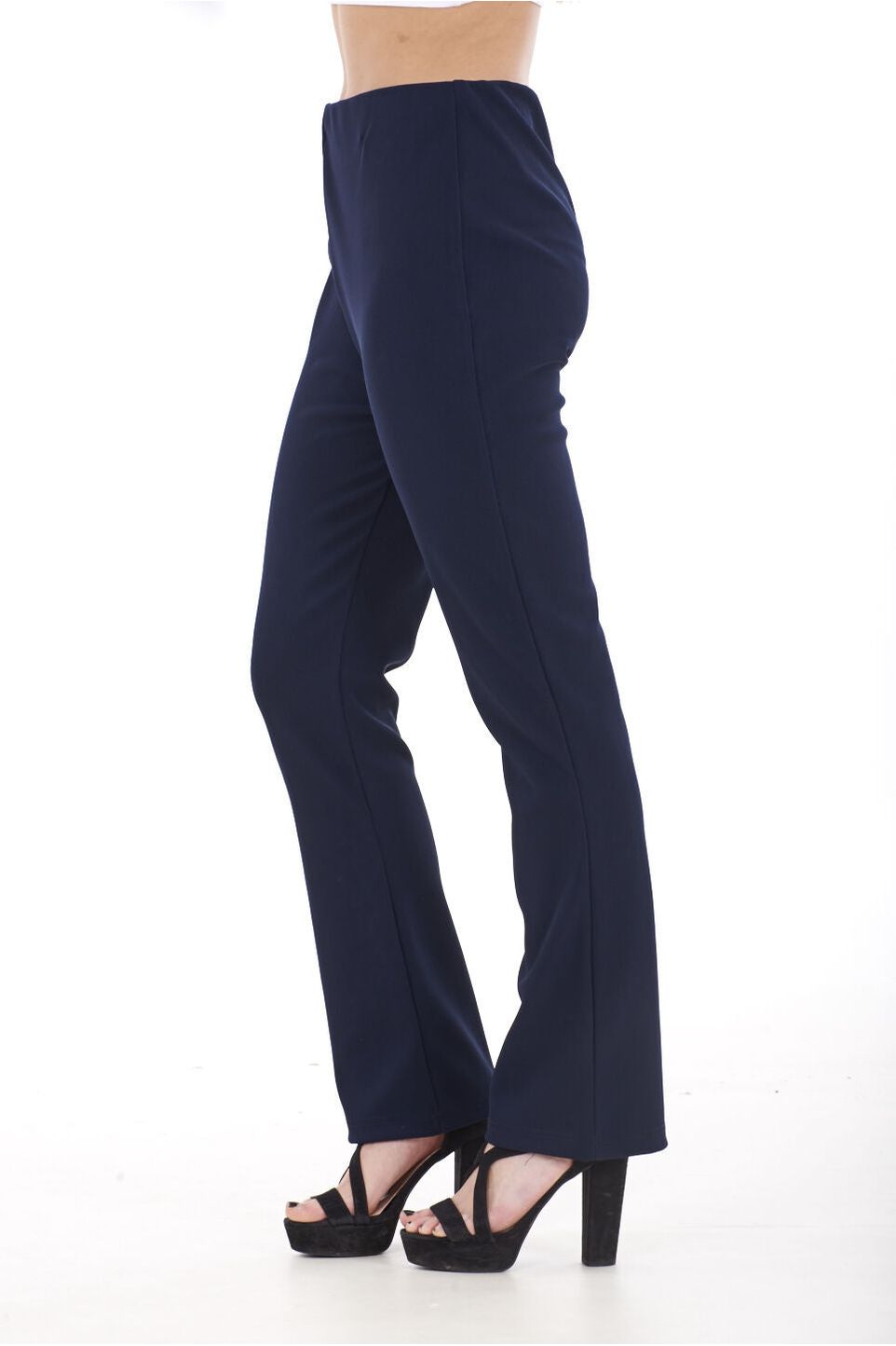 Black Plus Size Bootleg Ribbed Trouser For Women 24 - Dropwear