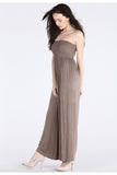 Coral Strapless Sheering Maxi Dress For Women 12-14 - Dropwear