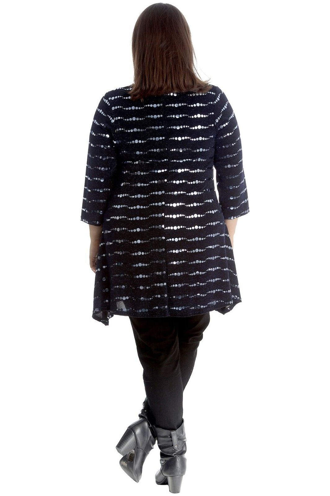 Silver Lurex Sparkle Sequin Flared Swing Dress For Women 26-28 - Dropwear