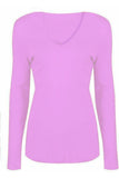 Royal Blue Plus Size Long Sleeve V Neck Top For Women 16-18 - Dropwear