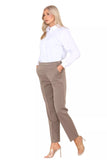 Blue Half Elasticated Pocket Trouser - Blue, Taupe, White For Women 10 - Dropwear