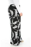 Letters Plus Size Letters Print Palazzo Trouser For Women 24-26 - Dropwear