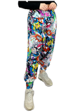 Comic Print Plus Size Comic Bang Print Harem Trouser For Women 16-18 - Dropwear