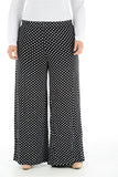 Black Spot Plus Size Black Spot Print Palazzo Trouser For Women 16-18 - Dropwear