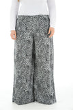 Dark Grey Animal Print Palazzo Trouser For Women  - Dropwear