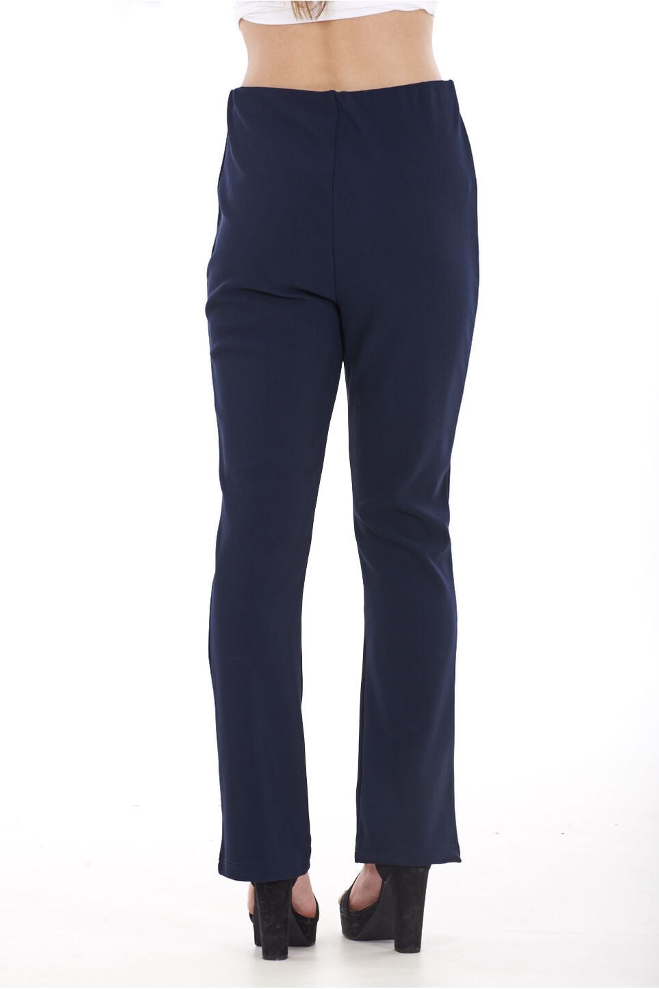 Black Plus Size Bootleg Ribbed Trouser For Women 26 - Dropwear
