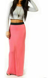 Coral Plus Size Pencil Long Maxi Skirt Elasticated Waist For Women 16-18 - Dropwear