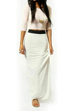 Coral Plus Size Pencil Long Maxi Skirt Elasticated Waist For Women 20-22 - Dropwear