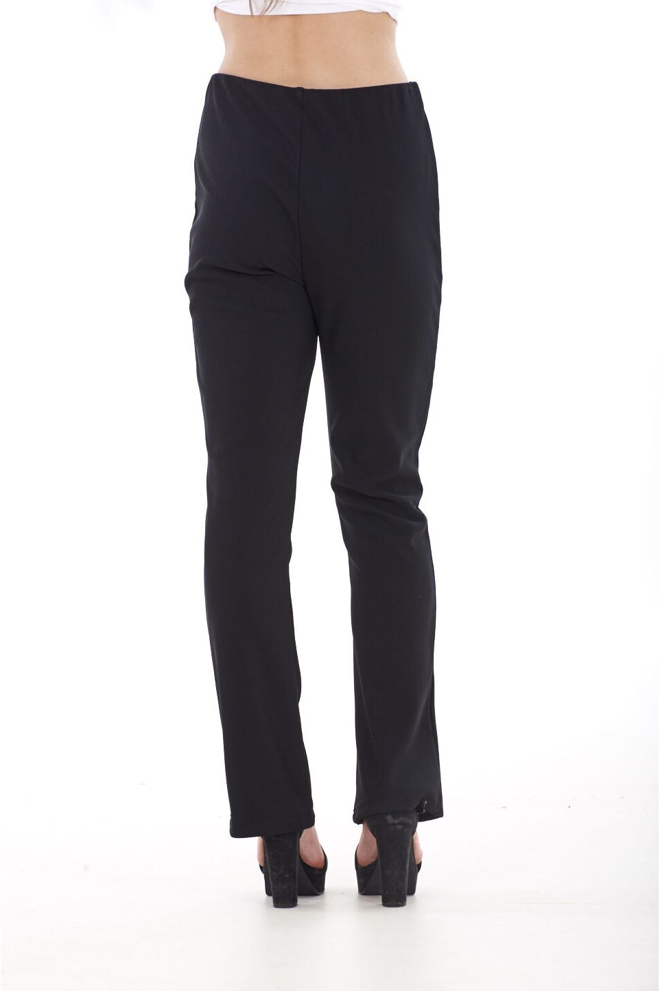 Black Plus Size Bootleg Ribbed Trouser For Women 18 - Dropwear