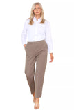 Blue Half Elasticated Pocket Trouser - Blue, Taupe, White For Women 8 - Dropwear