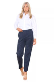 Blue Half Elasticated Pocket Trouser - Blue, Taupe, White For Women 8 - Dropwear
