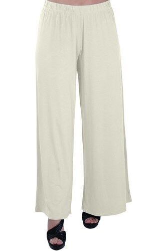 Grey Wide Leg Flared Plain Palazzo Trouser For Women 12-14 - Dropwear