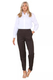 Brown Half Elasticated Pocket Trouser - Brown, Grey, Light Blue For Women 8 - Dropwear
