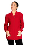 Knit Collar Long Sleeve Zip Cardigan For Women  - Dropwear
