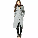 Camel Plus Size Long Belt Pocket Open Coat For Women 16-22 - Dropwear