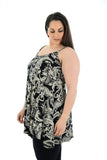 Turquoise Abstract Animal Paisley Print Vest Top For Women 12-14 - Dropwear
