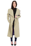Royal Blue Plus Size Long Belt Pocket Open Coat For Women 16-22 - Dropwear