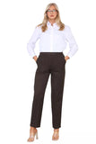 Brown Half Elasticated Pocket Trouser - Brown, Grey, Light Blue For Women 10 - Dropwear
